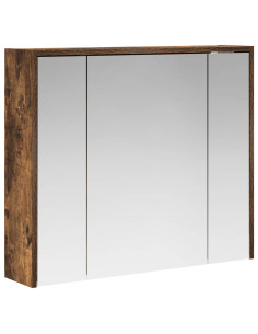 Mobiletto per specchio da bagno Rovere fumé 73,5 x 16 x 62,5 cm 2