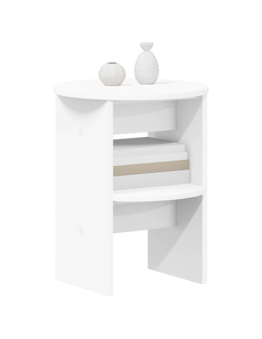 Mobile laterale 2 pcs Bianco Ø40 x 50 cm Legno ingegnerizzato