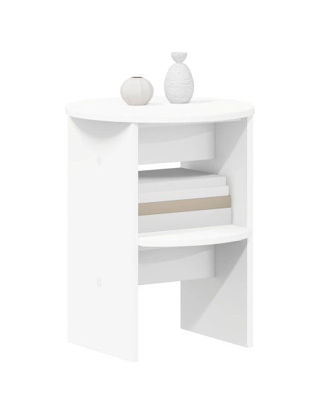 Mobile laterale 2 pcs Bianco Ø40 x 50 cm Legno ingegnerizzato
