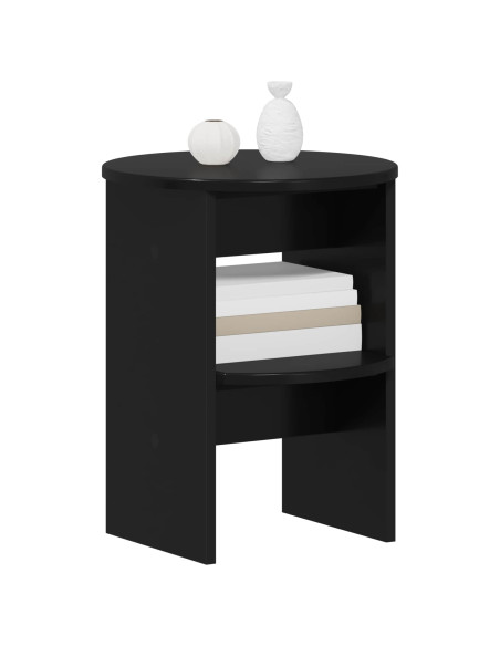Mobile laterale 2 pcs Nero Ø40 x 50 cm Legno ingegnerizzato
