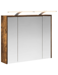 Mobiletto per specchio da bagno Rovere fumé 73,5 x 16 x 62,5 cm 2