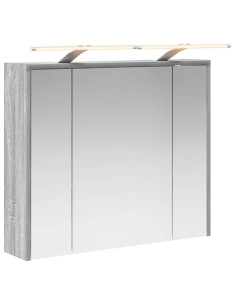 Mobiletto per specchio da bagno Grigio Sonoma 2