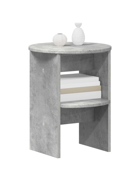 Mobile laterale Grigio Cemento Ø40 x 50 cm Legno ingegnerizzato