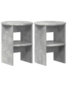 Mobile laterale 2 pcs Grigio Cemento Ø40 x 50 cm 2