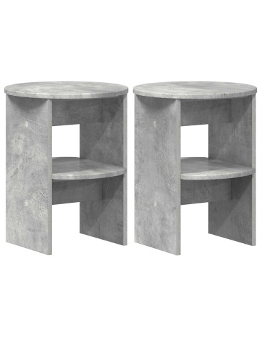 Mobile laterale 2 pcs Grigio Cemento Ø40 x 50 cm