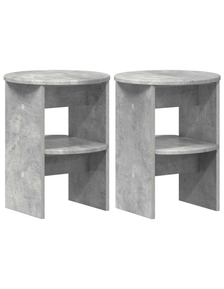 Mobile laterale 2 pcs Grigio Cemento Ø40 x 50 cm