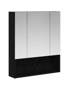Mobiletto per specchio da bagno Rovere Nero 60 x 14.5 x 70 cm 2