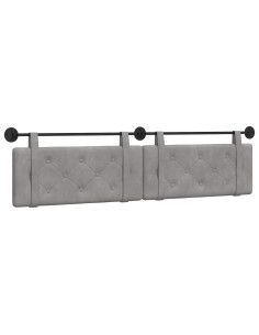 Testata appesa Grigio chiaro 210 x 55 x 5 cm Velluto 2