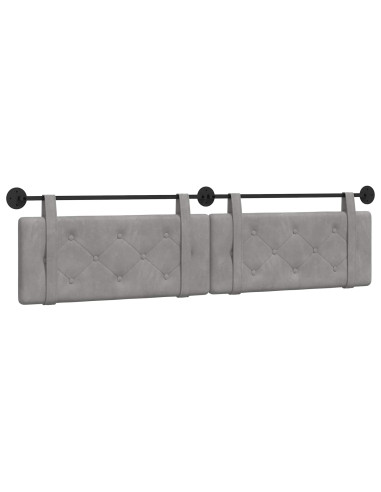 Testata appesa Grigio chiaro 210 x 55 x 5 cm Velluto