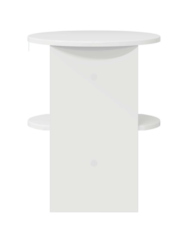 Mobile laterale Bianco Lucido Ø40 x 50 cm Legno ingegnerizzato