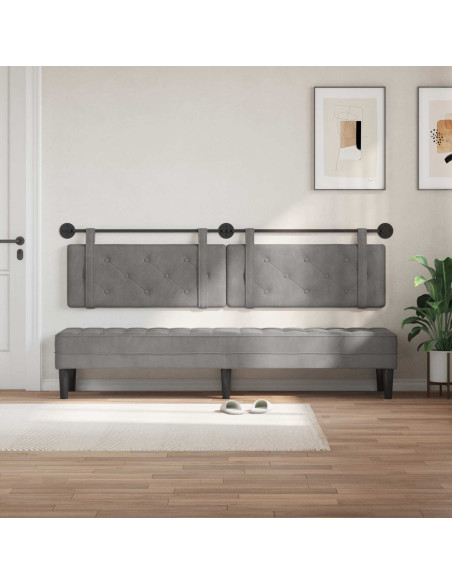 Testata appesa Grigio chiaro 210 x 55 x 5 cm Velluto
