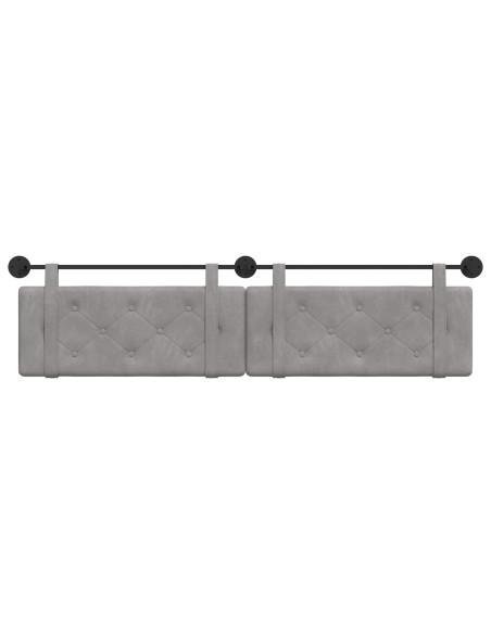 Testata appesa Grigio chiaro 210 x 55 x 5 cm Velluto