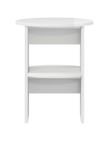 Mobile laterale 2 pcs Bianco Lucido Ø40 x 50 cm