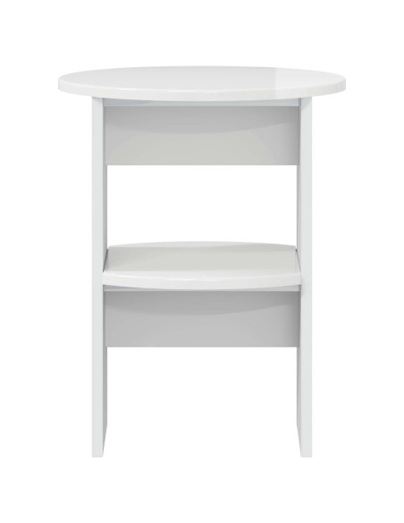Mobile laterale 2 pcs Bianco Lucido Ø40 x 50 cm