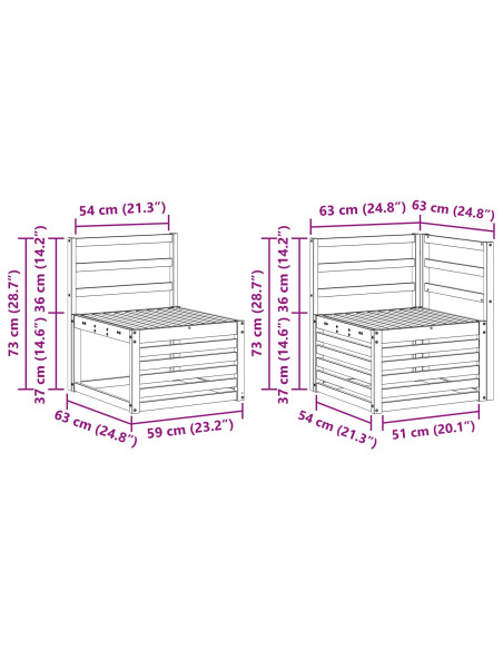 Set divano sezionale 4 pcs Naturale Legno di Acacia Massello