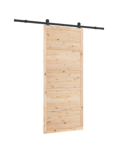 Porta scorrevole Naturale 90 x 208 cm Legno Massello di Pino