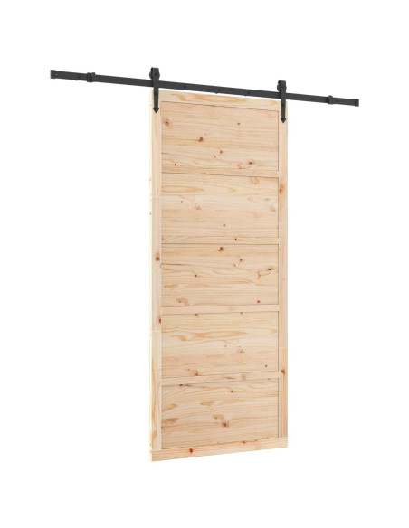 Porta scorrevole Naturale 80 x 208 cm Legno Massello di Pino