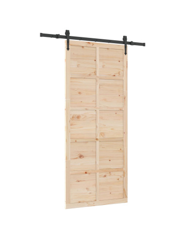 Porta scorrevole Naturale 80 x 208 cm Legno Massello di Pino