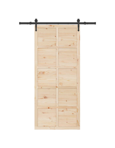 Porta scorrevole Naturale 80 x 208 cm Legno Massello di Pino