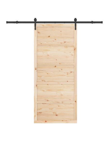 Porta scorrevole Naturale 100 x 208 cm Legno Massello di Pino