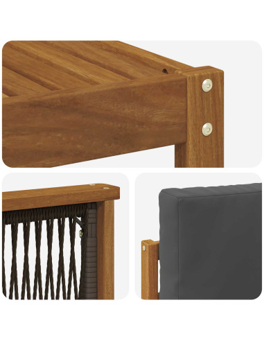 Set divano sezionale con cuscino 5 pcs Naturale e Antracite