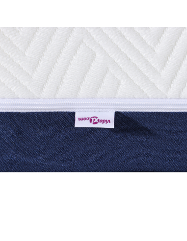 Materasso Bianco e Blu 100 x 200 cm Tessuto Jacquard