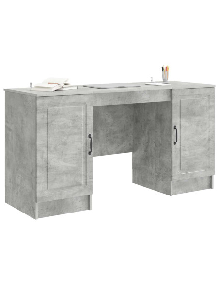 Scrivania con lo scaffale Grigio Cemento 142,5 x 50 x 75 cm