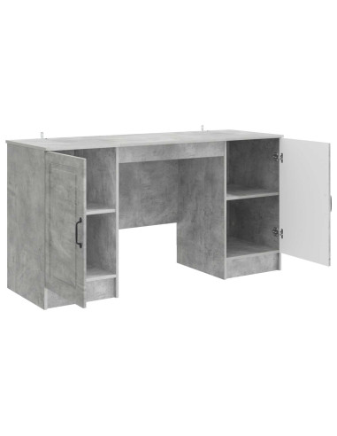 Scrivania con lo scaffale Grigio Cemento 142,5 x 50 x 75 cm