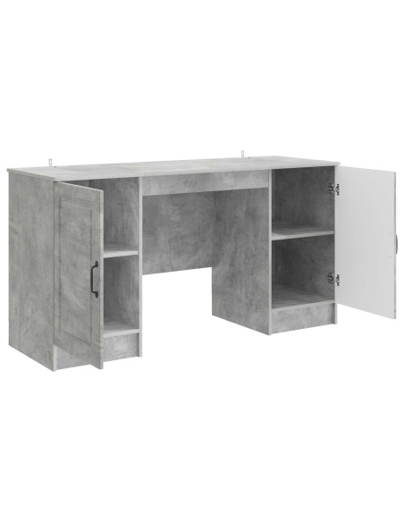 Scrivania con lo scaffale Grigio Cemento 142,5 x 50 x 75 cm