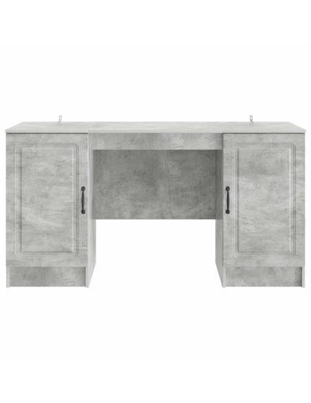 Scrivania con lo scaffale Grigio Cemento 142,5 x 50 x 75 cm