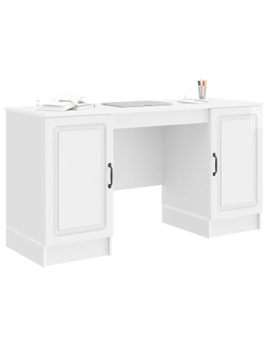Scrivania Bianco Lucido 142,5 x 50 x 75 cm Legno ingegnerizzato
