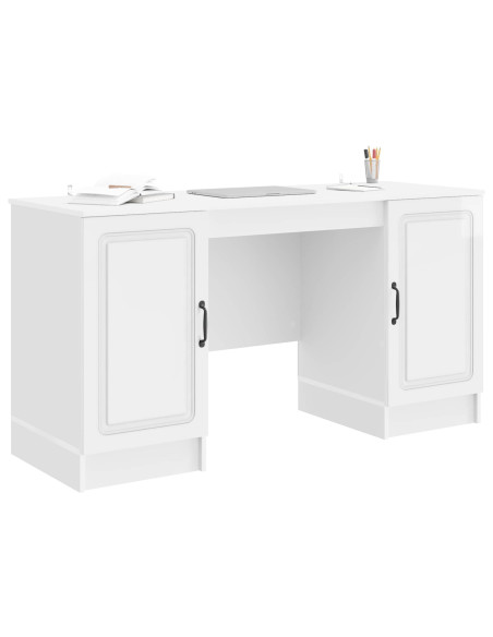 Scrivania Bianco Lucido 142,5 x 50 x 75 cm Legno ingegnerizzato