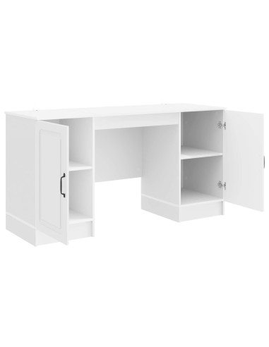 Scrivania Bianco Lucido 142,5 x 50 x 75 cm Legno ingegnerizzato