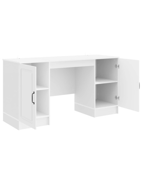 Scrivania Bianco Lucido 142,5 x 50 x 75 cm Legno ingegnerizzato