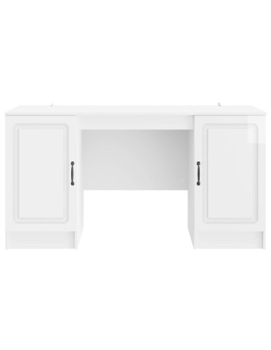 Scrivania Bianco Lucido 142,5 x 50 x 75 cm Legno ingegnerizzato
