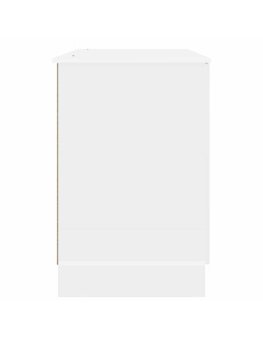 Scrivania Bianco Lucido 142,5 x 50 x 75 cm Legno ingegnerizzato
