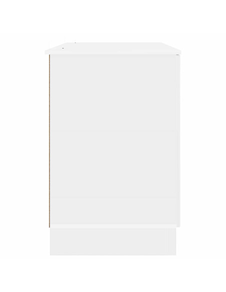 Scrivania Bianco Lucido 142,5 x 50 x 75 cm Legno ingegnerizzato