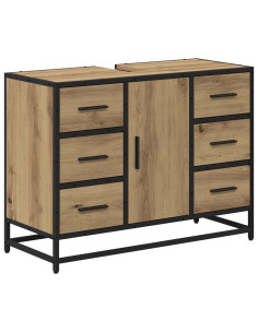 Mobile da Bagno con cassetto Rovere artigianale 80 x 33 x 60 cm 2