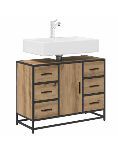 Mobile da Bagno con cassetto Rovere artigianale 80 x 33 x 60 cm