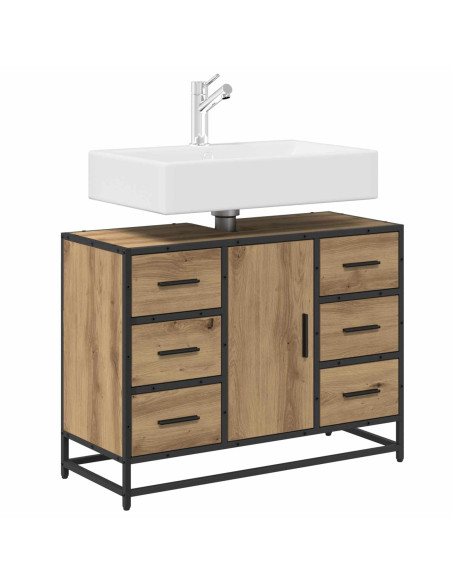 Mobile da Bagno con cassetto Rovere artigianale 80 x 33 x 60 cm