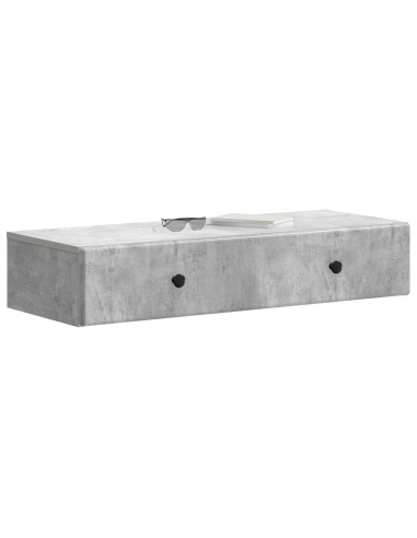 Tavolino da Parete Laterale Grigio Cemento 87,5 x 34,5 x 17 cm