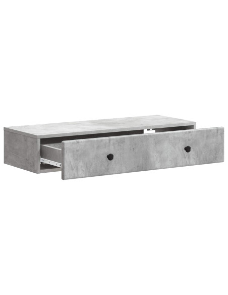 Tavolino da Parete Laterale Grigio Cemento 87,5 x 34,5 x 17 cm