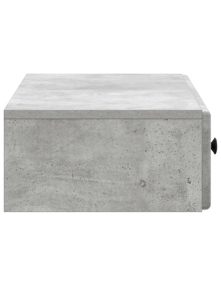 Tavolino da Parete Laterale Grigio Cemento 87,5 x 34,5 x 17 cm