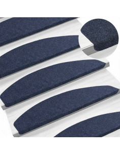 Tappetini per scale autoadesivi 15 pcs Blu 80 x 28 x 3,5 cm 2