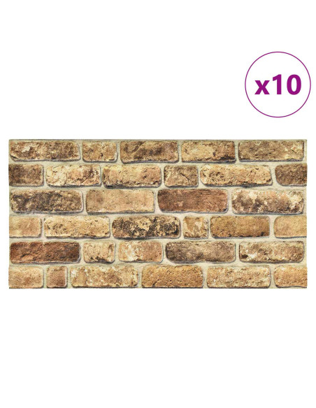 Pannelli da parete 10 pcs Sabbia Scura 100 x 50 cm Schiuma EPS