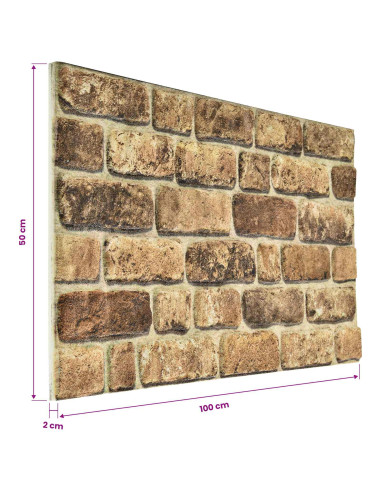 Pannelli da parete 10 pcs Sabbia Scura 100 x 50 cm Schiuma EPS
