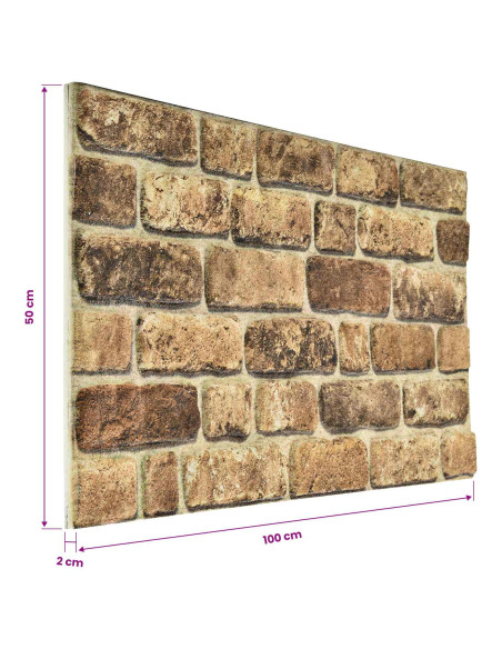 Pannelli da parete 10 pcs Sabbia Scura 100 x 50 cm Schiuma EPS