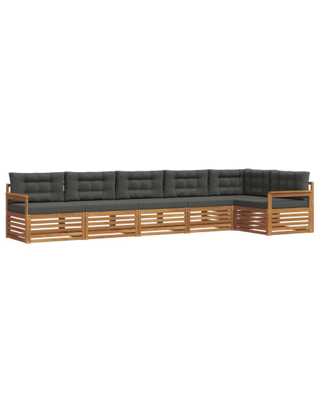 Set di divani da esterno con cuscino 6 pcs Naturale e Antracite
