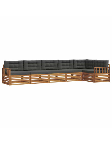 Set di divani da esterno con cuscino 6 pcs Naturale e Antracite