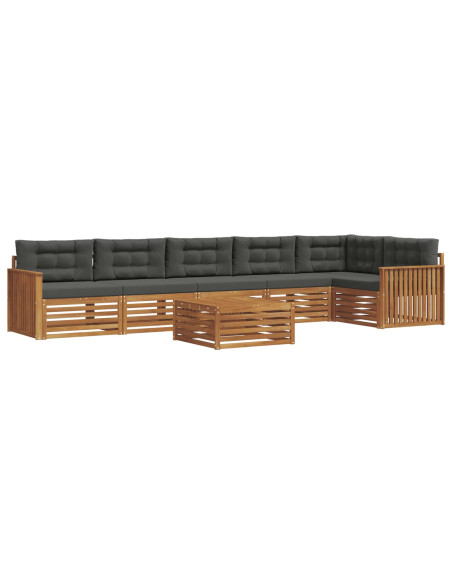 Set di divani da esterno con cuscino 7 pcs Naturale e Antracite